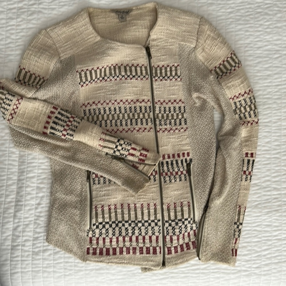 Lucky Brand Embroidered Moto Jacket (small)
